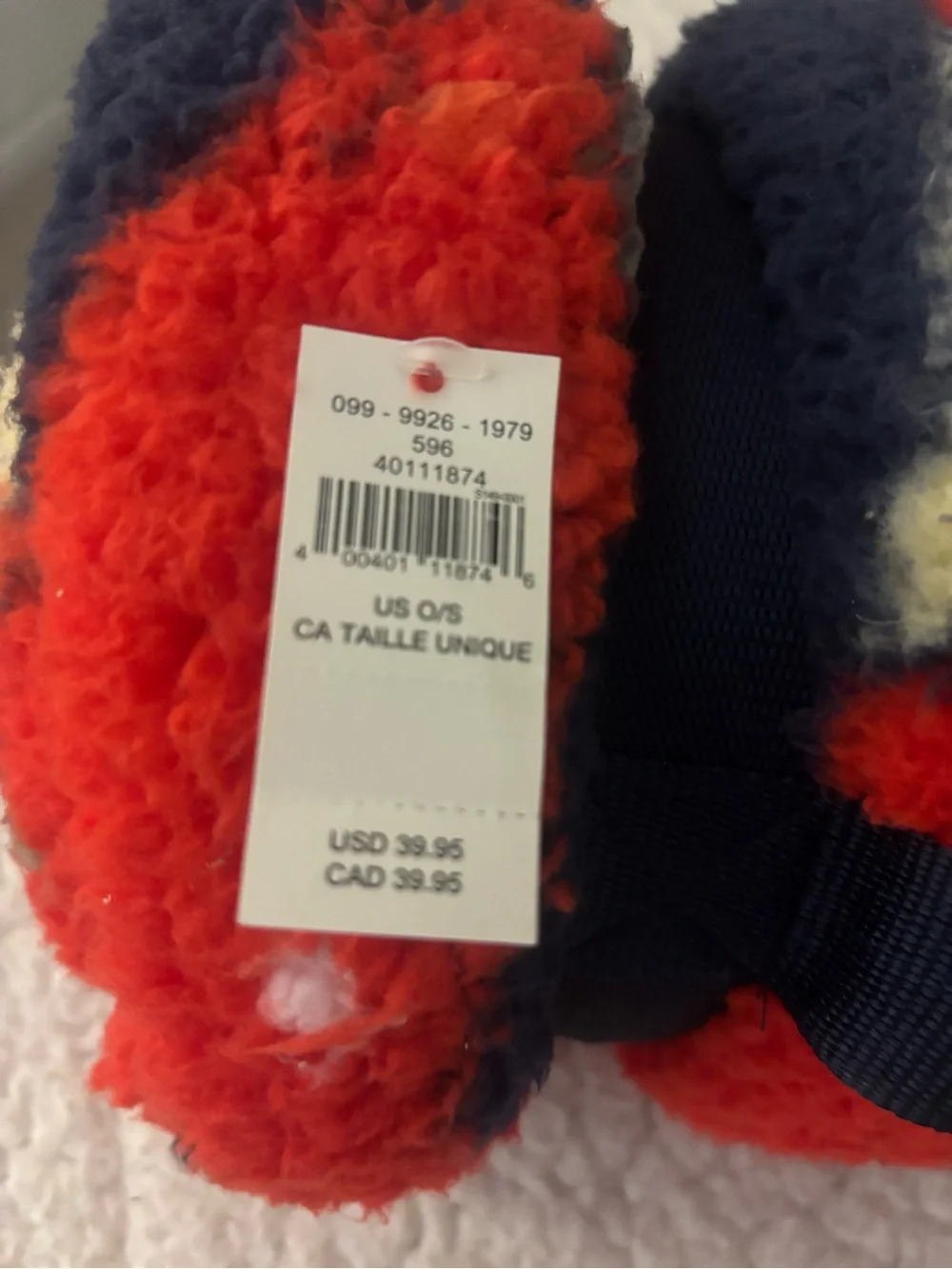 Cozy Fuzzy Blanket/throw in Bright Red and Navy